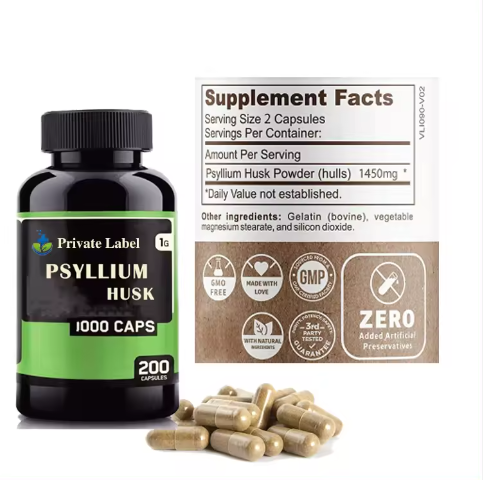 dietary fiber supplement psyllium husk husk capsules organic psyllium husk powder